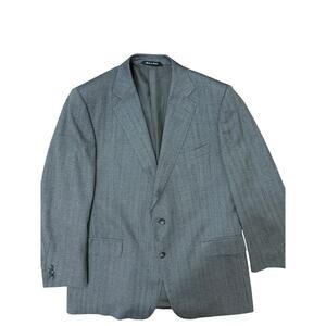 Emilio Yuste Grey Blazer 44r Made In Spain Silk Wool Blend FinTes Italian Fabric
